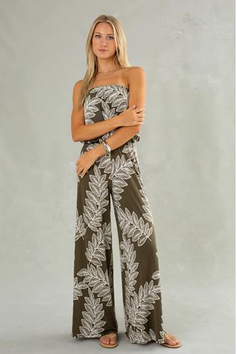 Ari Strapless Easy Jumpsuit GREEN MULTI