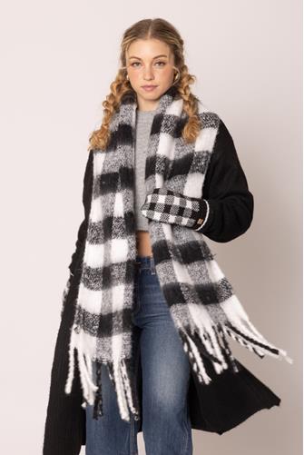 Check Scarf BLACK