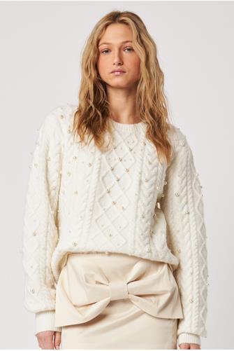 Lux Pearl Detail Sweater PEARLY CABLE 2528