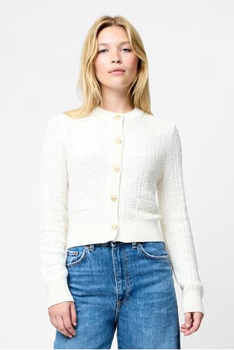 Lurex Tweed Knit Cardigan CLASSIC CREAM-GOLD