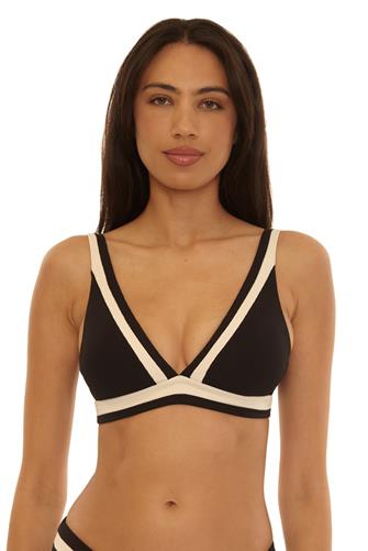 Coast Line Plunge Top BLACK/TAN