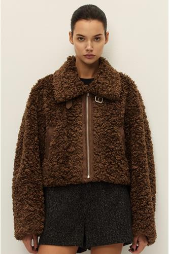 Rio Faux Fur Jacket CHOCO BROWN