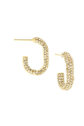 Crystal Oval Post Hoop GOLD
