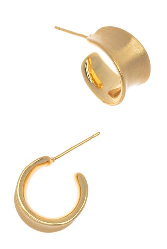 Brushed Gold Detail Hoop gold