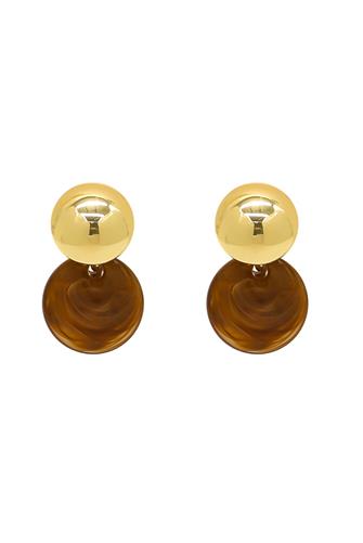 Gold/Brown Drop Earring 