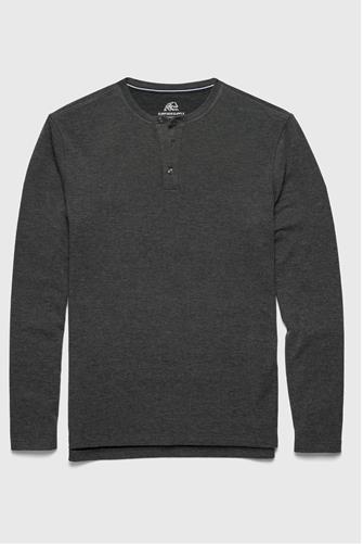 Sean Long Sleeve Ultra Soft Classic Henley CHARCOAL HEATHER