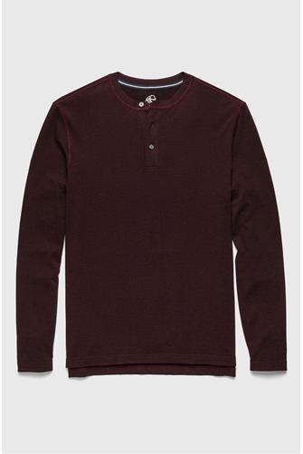 Sean Long Sleeve Ultra Soft Classic Henley CABERNET HEATHER