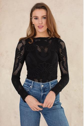 Mel Mesh Seamless Long Sleeve BLACK