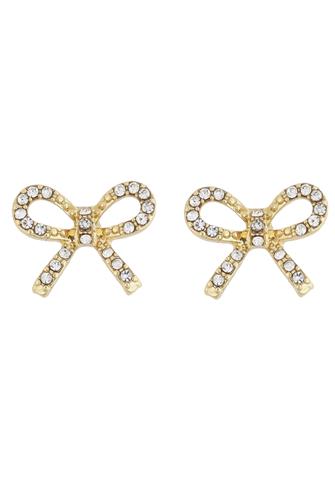 Pave Bow Stud gold