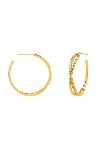 Twist Pave Hoop GOLD