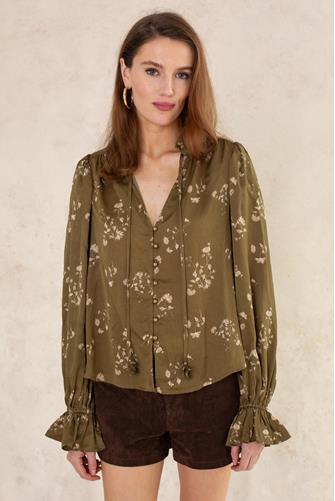 Bobbi Burnout Blouse DARK GREEN