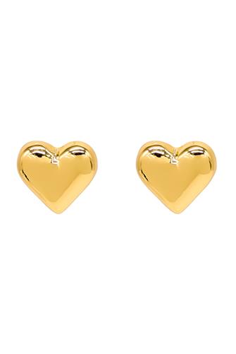 Puffy Heart Stud Earring GOLD