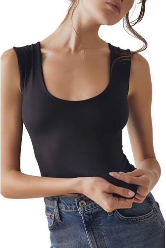 Clean Lines Muscle Cami BLACK