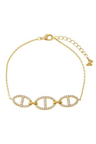 Pave Multi Mariner Chain Bracelet GOLD