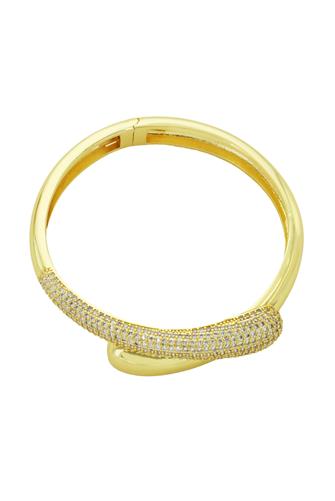 Gold Pave Hinge Bangle GOLD