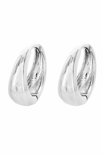 Smooth Huggie-C Silver SILVER