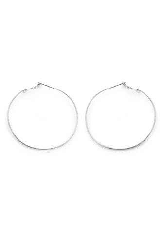 Earring Silver Thin Hoop Hinge SILVER