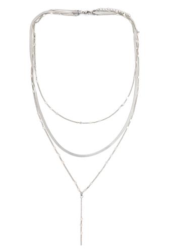 Delicate Silver Layered Y-Necklace SILVER