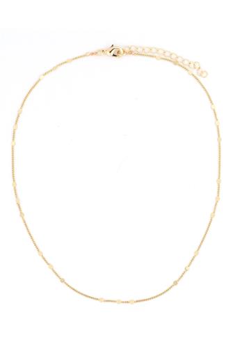 15 In Micro Sequin Chain Necklace GOLD