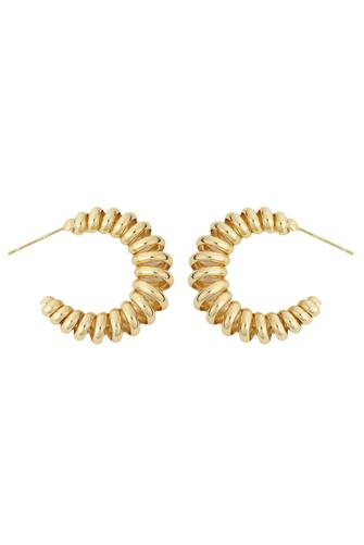Gold Spiral Post Hoop Earrings GOLD