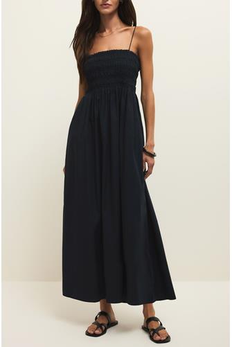 Cornelia Poplin Midi Dress BLACK