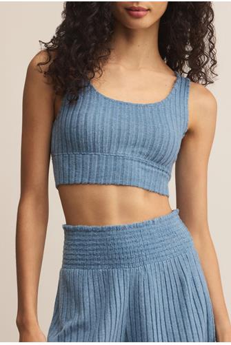 Zoe Rib Tank Bra OCEANIC BLUE