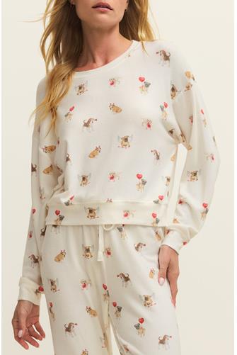 Bisous Love Pup Top VANILLA ICE