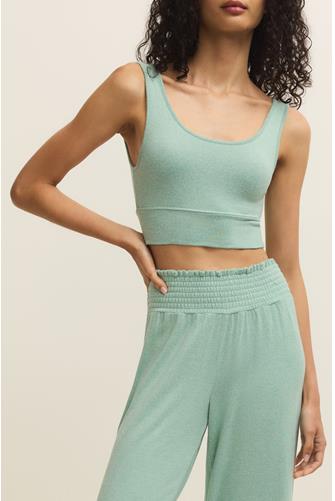 Zoe Brushed Jersey Tank Bra CRYSTAL GREEN