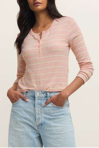 Ferris Henley Striped Top WASHED PINK