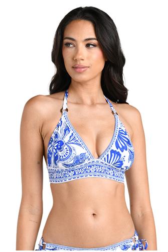 Botanical Brocade Halter Top LAPIS