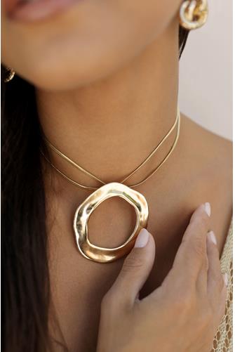 Open Circle Delicate Necklace GOLD