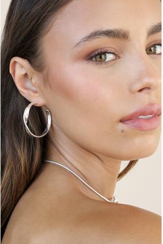 Heirloom Twist Medium Hoops SILVER