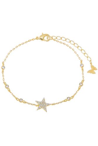Pave Star X Diamond By The Yard Bracelet GOLD