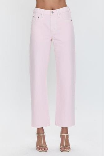 Lexi Mid Rise Bowed Straight BLUSH