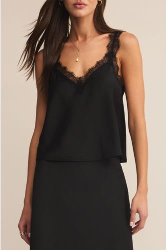 Uma Lace Satin Cami BLACK