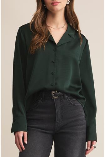 Ana Satin Top GARLAND GREEN