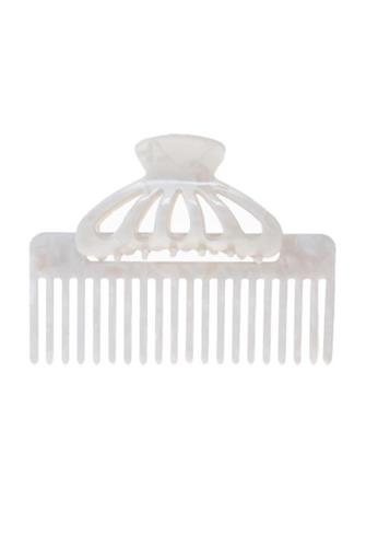 Comb & Claw Clip Hair Set white