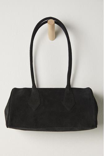 Sierra Suede Shoulder Bag BLACK