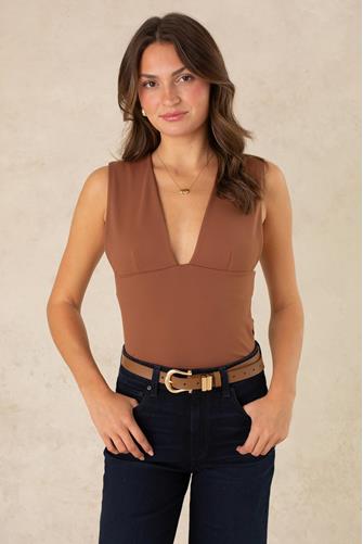 Stella Deep V Knit TOAST