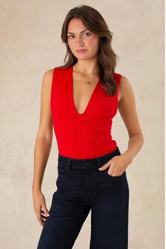 Stella Deep V Knit PERFECT RED