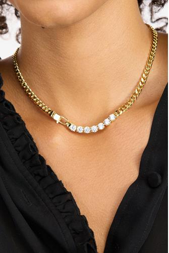 Julian Loves Diamonds Necklace GOLD-WHITE