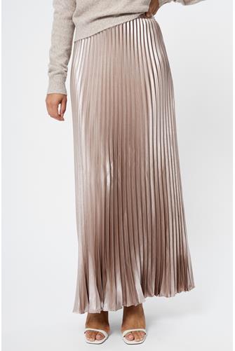 Marielle Metallic Satin Maxi Skirt CHAMPAGNE MIST