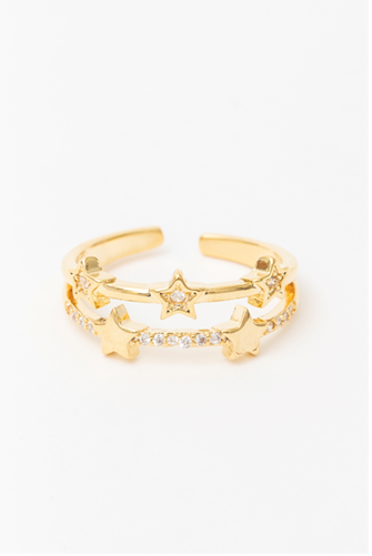 Double Tier Star Ring GOLD