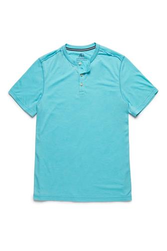 Sean Burnout Henley Shirt BLUE CURACAO