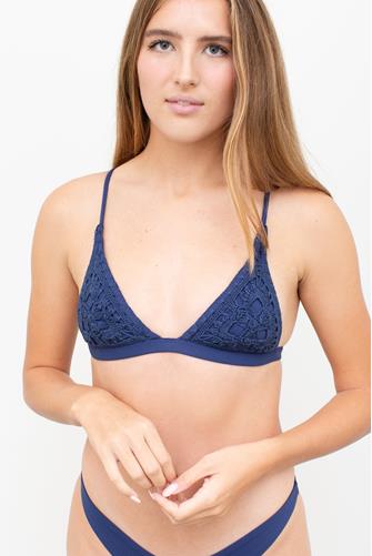 Indigo Blue Ivy Fixed Triangle Bikini Top BLUE