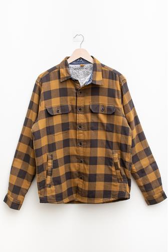 PUREtec cool Performance Flannel Sherpa Lined Shirt Jacket BRONZE BROWN/RAVEN BUFFALO FRO