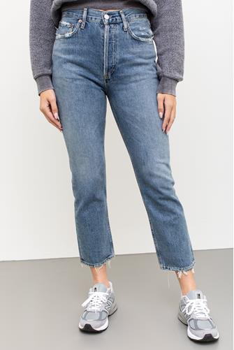 Riley Hi Rise Straight Leg Crop Jean in Frequency FREQUENCY