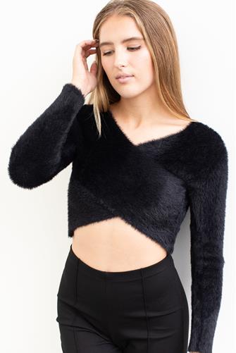 Meant For Her Eyelash Sweater BLACK