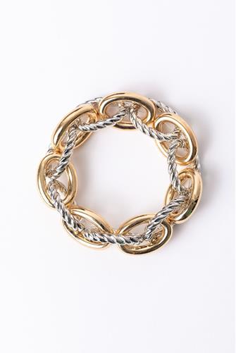 Gold Two Tone Chain Link Bracelet MULTI