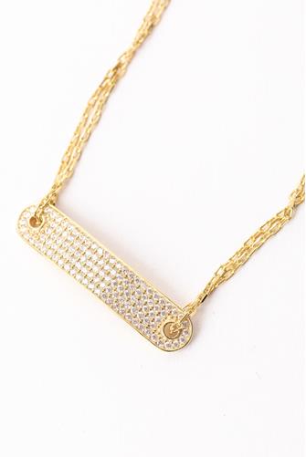 Pave Bar Chain Bracelet GOLD